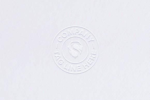 Download Emboss Logo Mockup on White Kraft Pape - Logo mockup Collection
