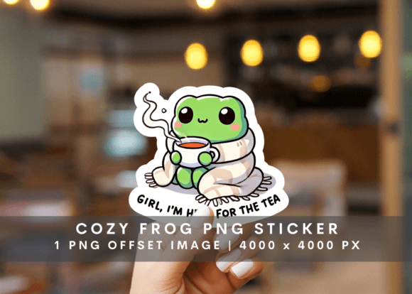 Download Trendy Cozy Frog Tea Sarcasm PNG Sticker - Png sticker Collection