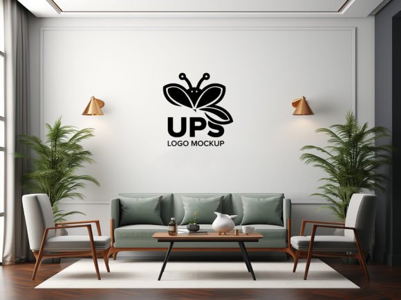Download Office Waiting Room Wall Logo Mockup - Logo mockup Collection