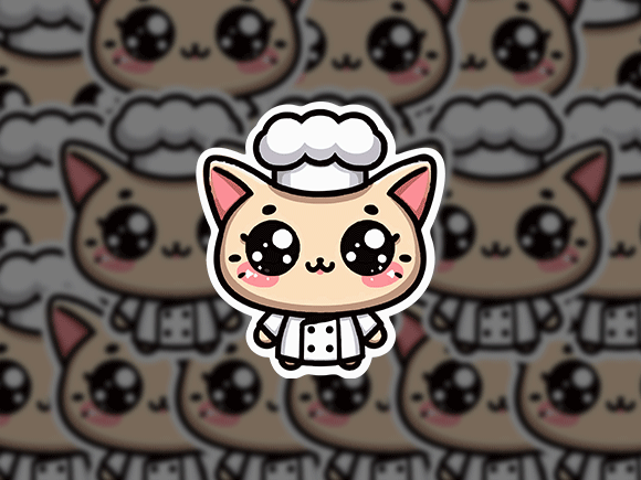 Download Cute Cat Chef PNG Sticker Culinary Cat - Png sticker Collection