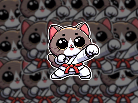 Download Cute Karate Cat PNG Sticker Martial Arts - Png sticker Collection
