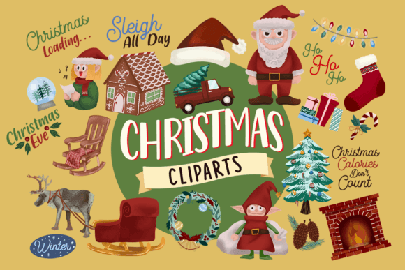 Download Christmas Cliparts, 50 PNG Sticker - Png sticker Collection