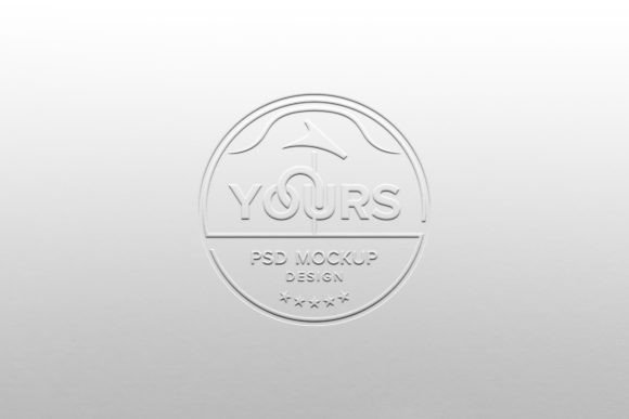 Download Debossed Logo Mockup on White Paper - Logo mockup Collection