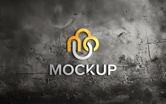 Download Logo Mockup on Concrete Wall - Logo mockup Collection